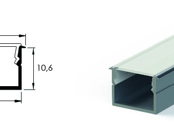 PERFIL ALUMINIO EMBUTIR 3m + DIFUSOR