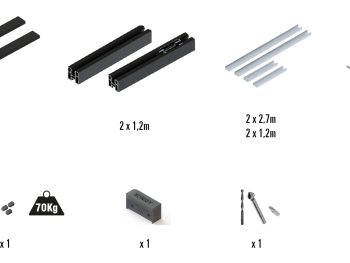 KIT DE PUERTA ABATIBLE PIVOTANTE CON CIERRE MAGNÉTICO