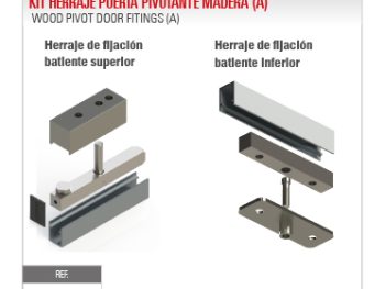 KIT HERRAJE PUERTA PIVOTANTE MADERA (A)
