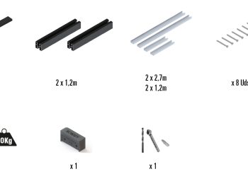 KIT DE PUERTA ABATIBLE PIVOTANTE CERRADURA